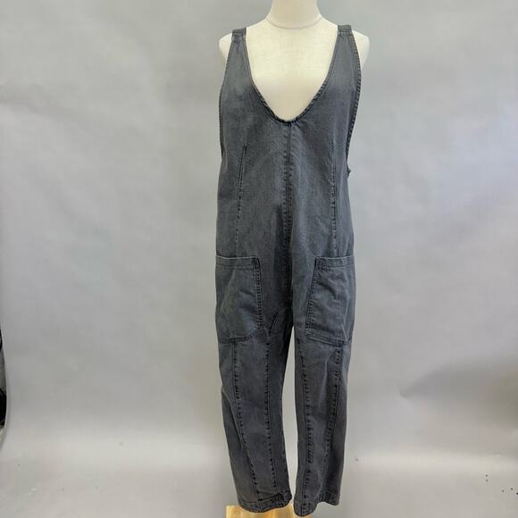 Free People We The Free High Roller Jumpsuit Mineral Black Size Medium like new! - Picture 3 of 16